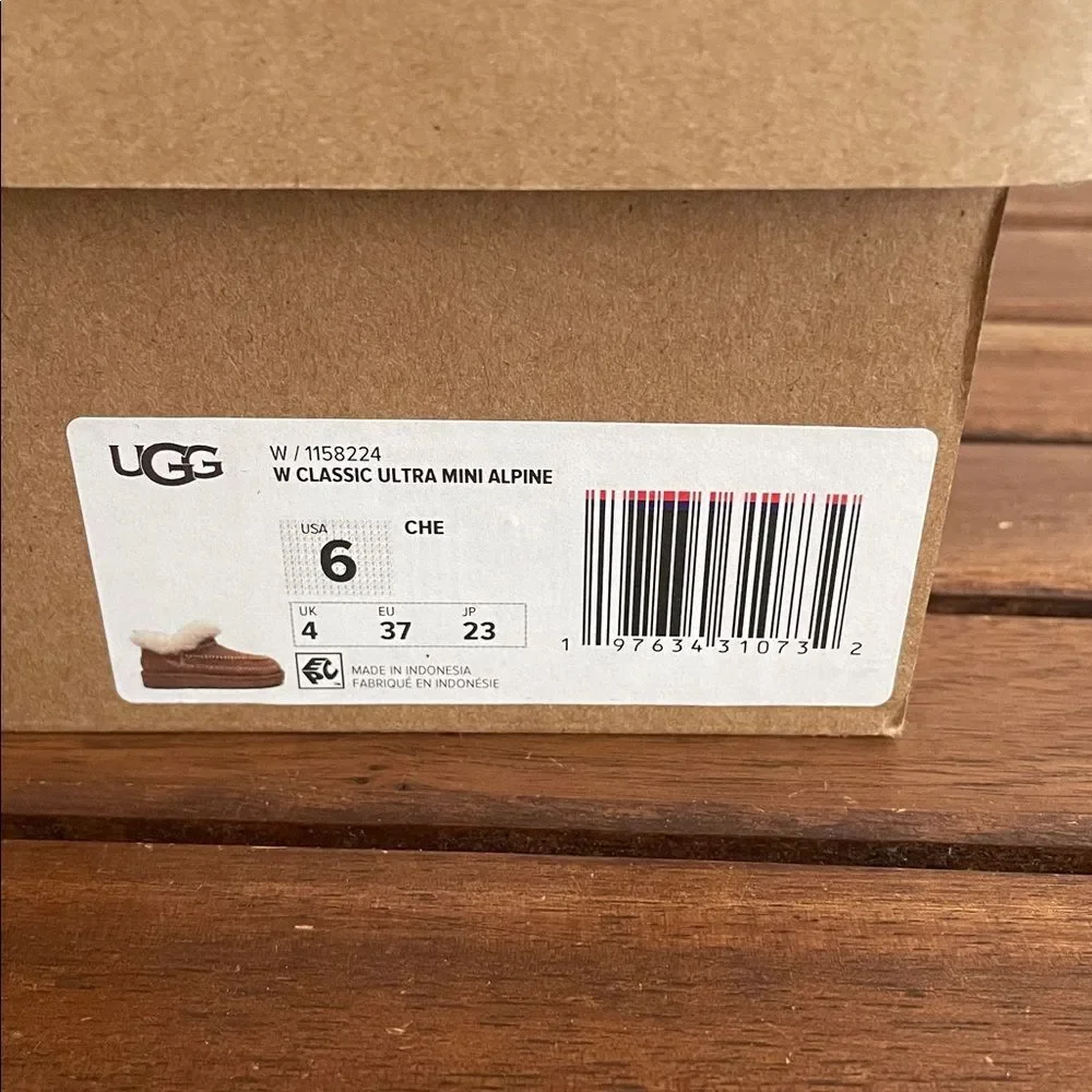 UGG Classic Ultra Mini Alpine Booties Chestnut USA Women Size 6/UK 4/EU 37 - Picture 7 of 8